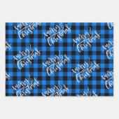 Vrolijk kerstrood Blauw Groene Buffalo Inpakpapier Vel (Voorkant 2)