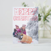 Vrolijk Kerstrood Blok - 3x5 Kerst Kaart (Staand voorkant)