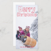 Vrolijk kerstrood blok - Fotokaart Feestdagenkaart (Voorkant / Achterkant)