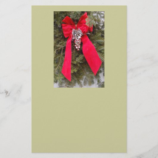 Vrolijk kerstrood Bow Briefpapier (Voorkant)