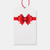 Vrolijk kerstrood Bow Cadeaulabel (Achterkant)