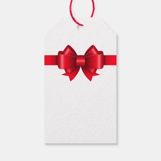 Vrolijk kerstrood Bow Cadeaulabel (Achterkant)