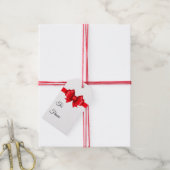 Vrolijk kerstrood Bow Cadeaulabel (Met Touw)