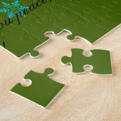 Vrolijk kerstrood Bow Holly en sneeuwvlokken Legpuzzel (Zijkant)