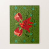 Vrolijk kerstrood Bow Holly en sneeuwvlokken Legpuzzel (Verticaal)
