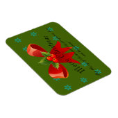 Vrolijk kerstrood Bow Holly en sneeuwvlokken Magneet (Rechterzijde)