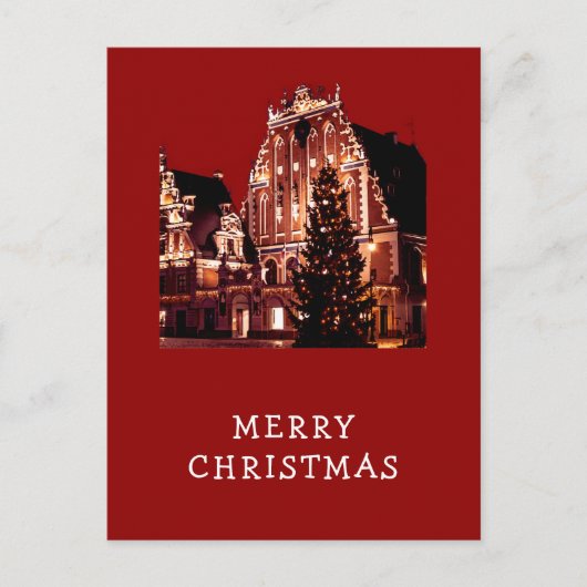 Vrolijk kerstrood briefkaart (Voorkant)