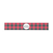 Vrolijk Kerstrood Buffalo Black Plaid Patroon Uitnodigingen Wikkel (Vlak)