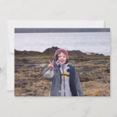 Vrolijk kerstrood buffelbord en kalligrafie feestdagenkaart (Achterkant)