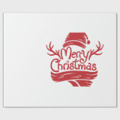 Vrolijk kerstrood cadeaupapier (Vlak)