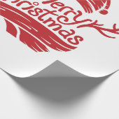 Vrolijk kerstrood cadeaupapier (Hoek)