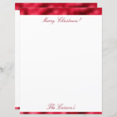 Vrolijk kerstrood elegant metallisch Briefpapier (Voorkant / Achterkant)