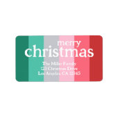 Vrolijk kerstrood en groen etiket (Voorkant)