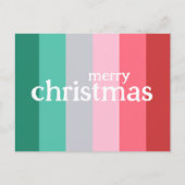 Vrolijk kerstrood en groen feestdagenkaart (Voorkant)