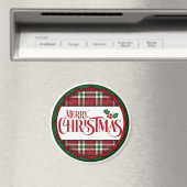 Vrolijk kerstrood en groen geplakt magneet (Insitu (Vaatwasser))