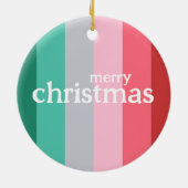 Vrolijk kerstrood en groen keramisch ornament (Achterkant)