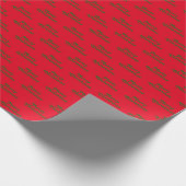 Vrolijk kerstrood en groen leuk patroon cadeau cadeaupapier (Hoek)