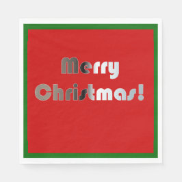 Vrolijk kerstrood en groen luiers servet