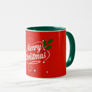 Vrolijk kerstrood en groen, mok