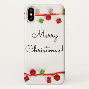 Vrolijk kerstrood en groen Ornament Case-Mate iPhone Case