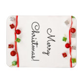 Vrolijk kerstrood en groen Ornament Magneet (Horizontaal)