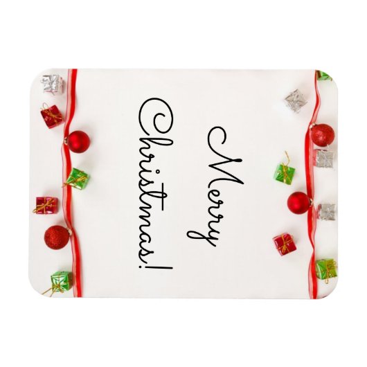 Vrolijk kerstrood en groen Ornament Magneet