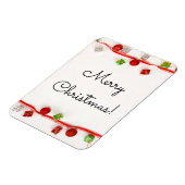 Vrolijk kerstrood en groen Ornament Magneet (Linkerzijde)