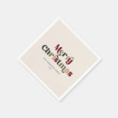 Vrolijk kerstrood en groen Retro Servet (Hoek)