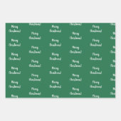 Vrolijk kerstrood en groen script Typografie Inpakpapier Vel (Voorkant 3)