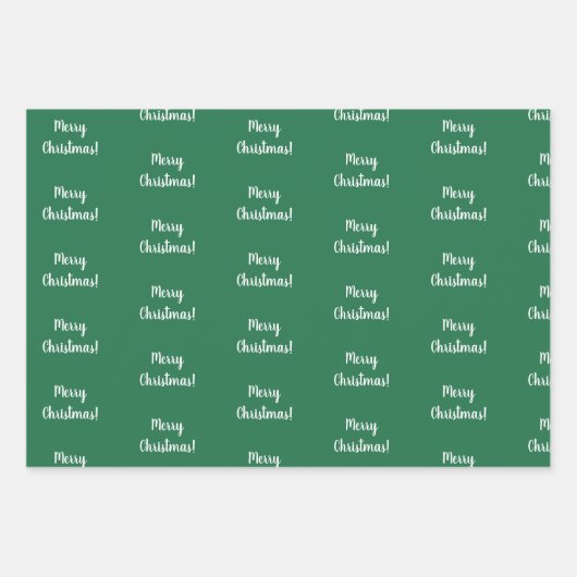 Vrolijk kerstrood en groen script Typografie Inpakpapier Vel (Voorkant 3)