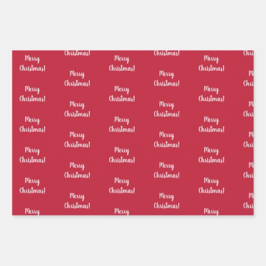 Vrolijk kerstrood en groen script Typografie Inpakpapier Vel (Voorkant 2)