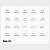 Vrolijk kerstrood en groen script Typografie Ronde Sticker (Vel)