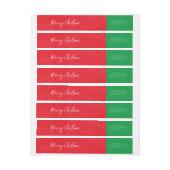 Vrolijk kerstrood en groen sneeuw Aangepast adres (Vel)