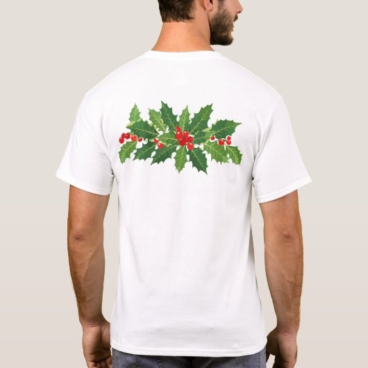 Vrolijk kerstrood en groen t-shirt (Achterkant)