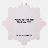 Vrolijk kerstrood en groen Waterverf krans Ornament Kaart (Achterkant)