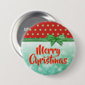 Vrolijk kerstrood en groene feestdag Button (Voorkant /achterkant)
