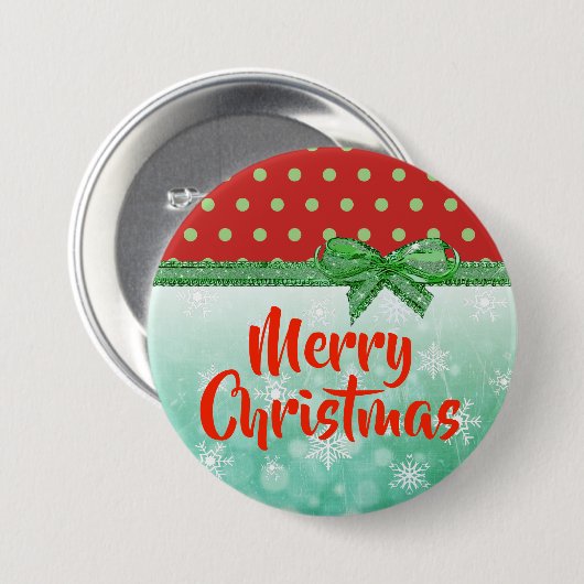 Vrolijk kerstrood en groene feestdag Button (Voorkant /achterkant)