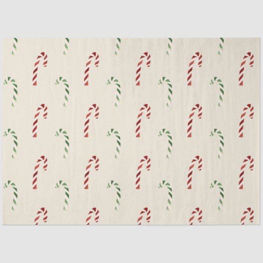 Vrolijk kerstrood en groene snoepjes tissuepapier (Voorkant)