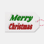 Vrolijk kerstrood en groene typografie cadeaulabel (Voorkant (Horizontaal))