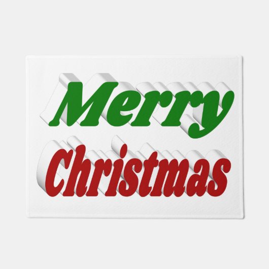 Vrolijk kerstrood en groene typografie deurmat (Voorkant)