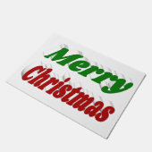 Vrolijk kerstrood en groene typografie deurmat (Schuin)