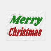 Vrolijk kerstrood en groene typografie fleece deken (Voorkant (Horizontaal))