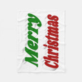 Vrolijk kerstrood en groene typografie fleece deken (Voorkant)