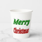 Vrolijk kerstrood en groene typografie papieren bekers (Achterkant)