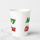 Vrolijk kerstrood en groene typografie papieren bekers (Rechts)