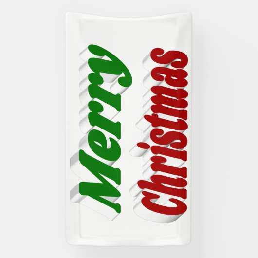 Vrolijk kerstrood en groene typografie spandoek (Verticaal)