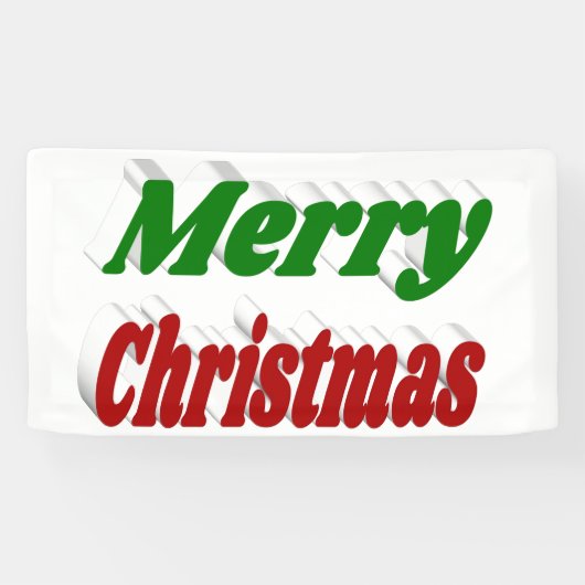 Vrolijk kerstrood en groene typografie spandoek (Horizontaal)