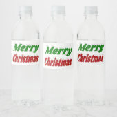 Vrolijk kerstrood en groene typografie waterfles etiket (Flessen)