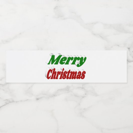 Vrolijk kerstrood en groene typografie waterfles etiket (Enkel label)