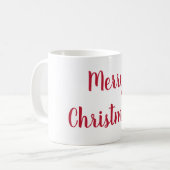Vrolijk kerstrood en wit script Typografie Koffiemok (Voorkant links)